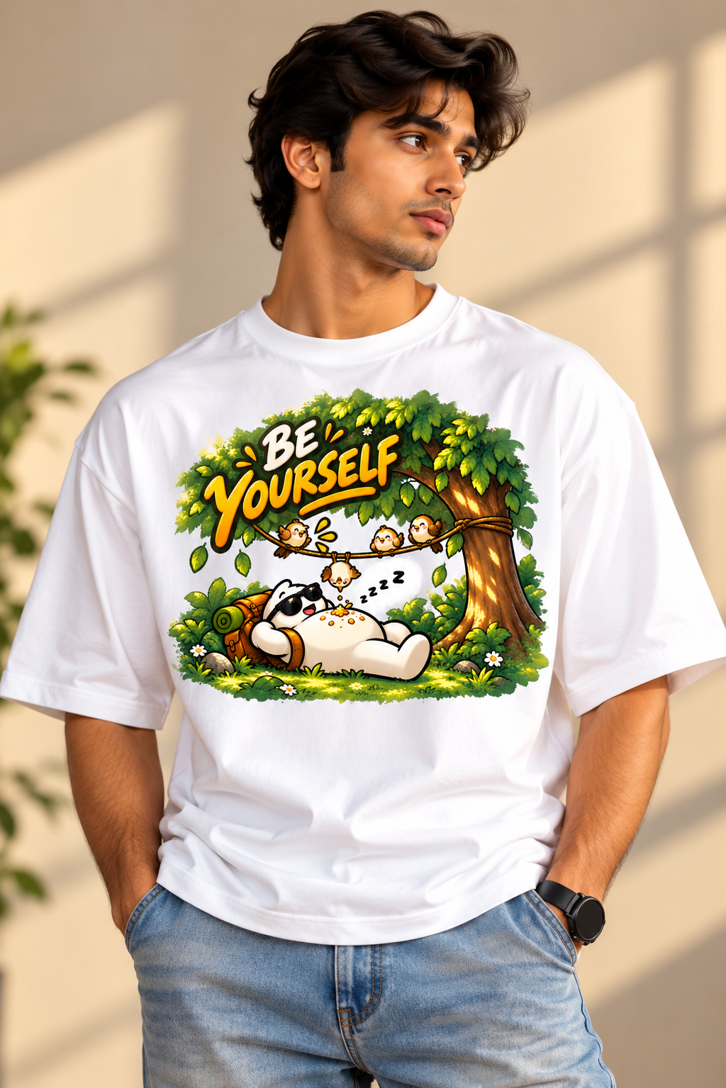 Be Yourself Unisex Terry Oversized Tee