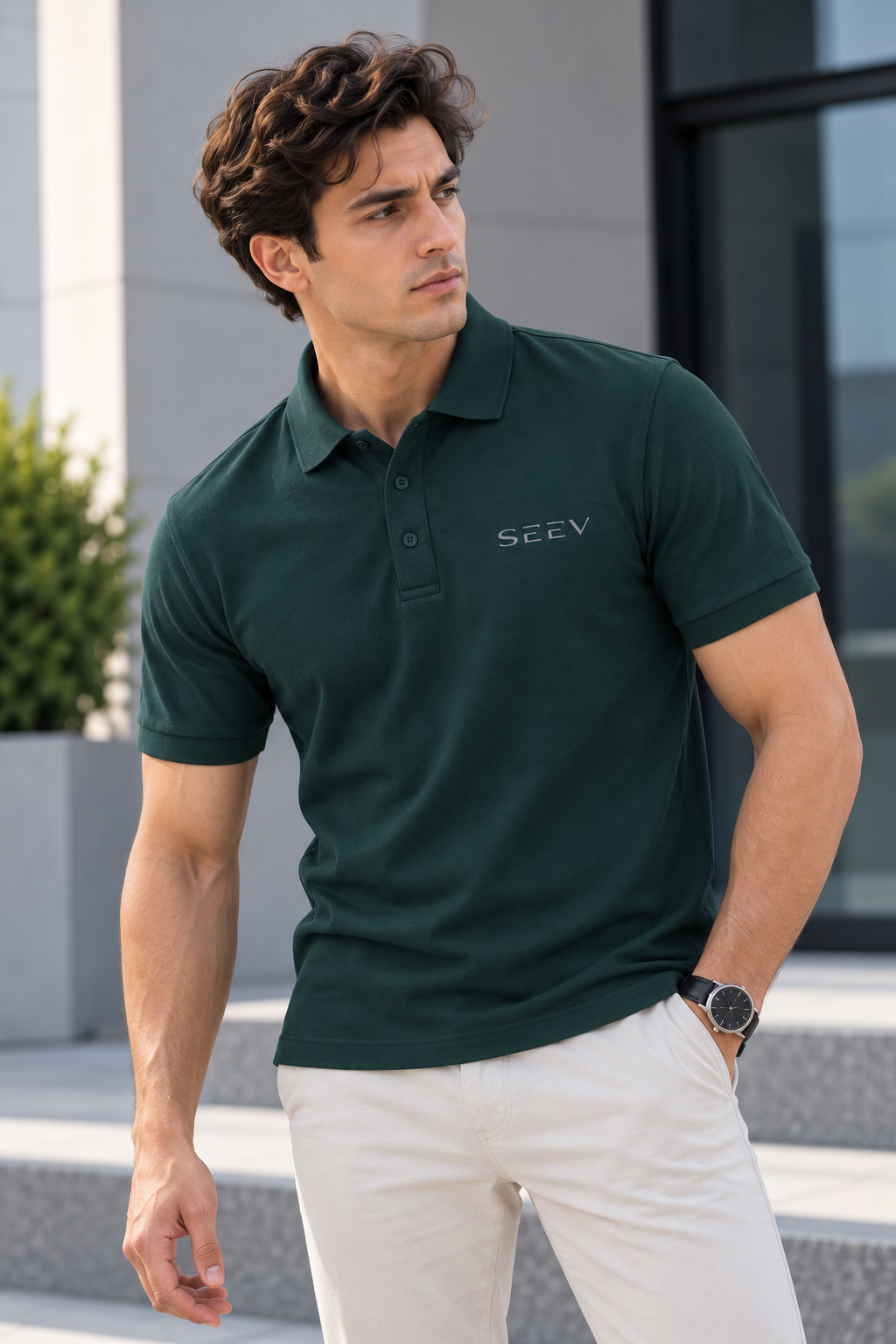 Geome Forest Men's Premium Polo