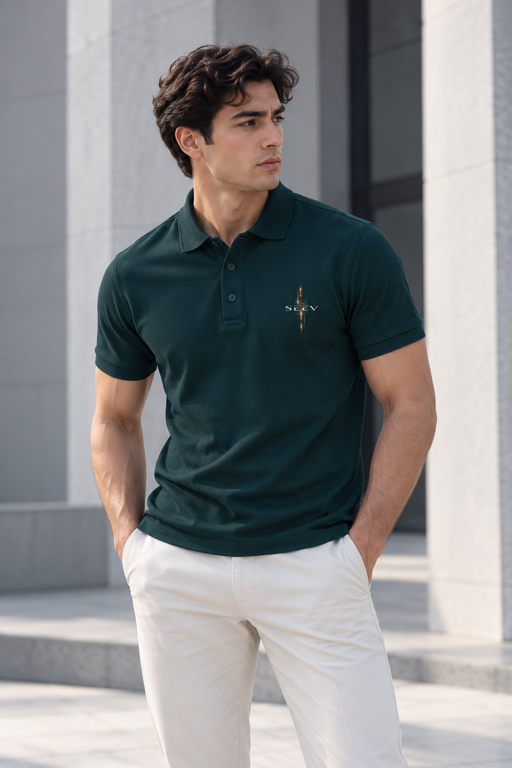 Linear Stellium Men's Premium Polo