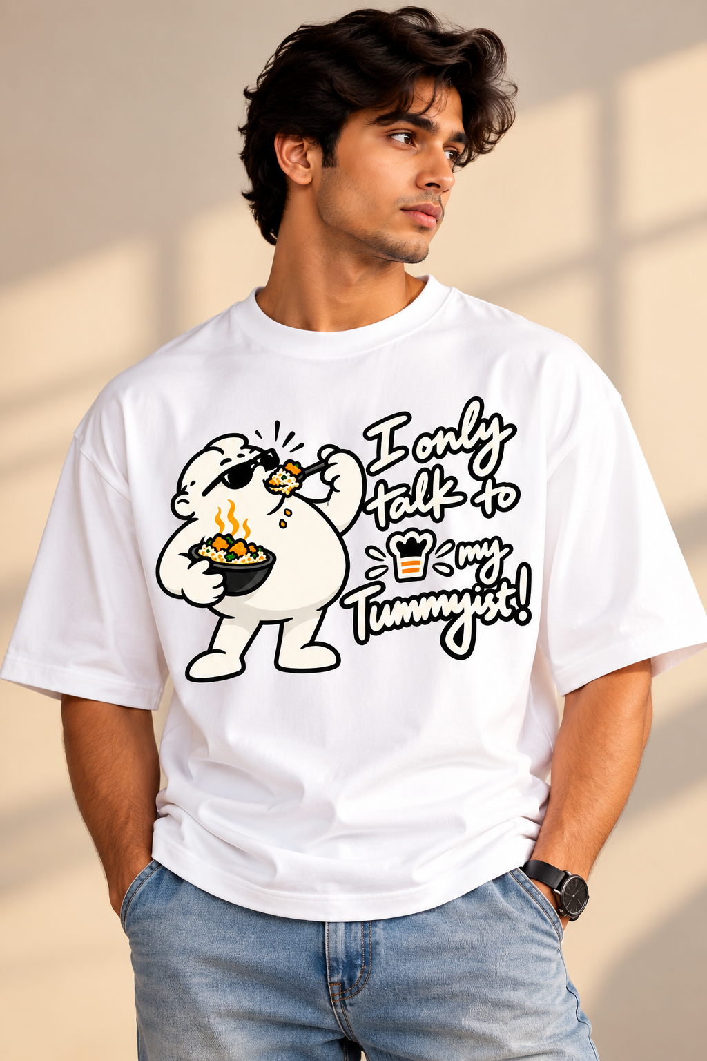 Only Talk to Tummyist Unisex Terry Oversized Tee