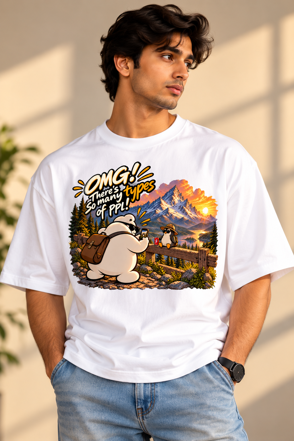 Traveller's So Many PPL Unisex Terry Oversized Tee