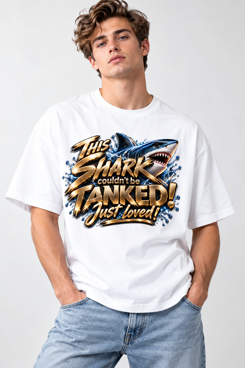 Shark UnTanked Unisex Terry Oversized Tee